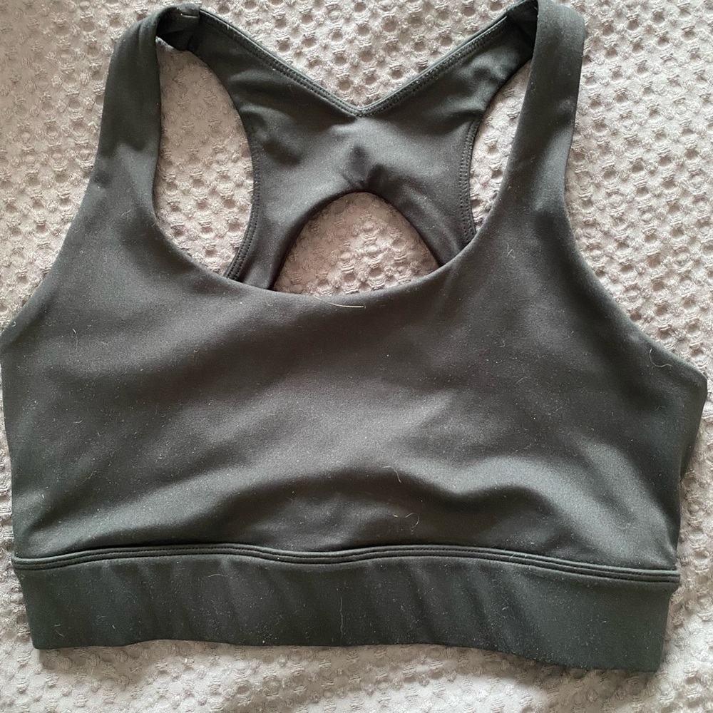 Lowa Black Racerback Sports Bra with Wide Underband